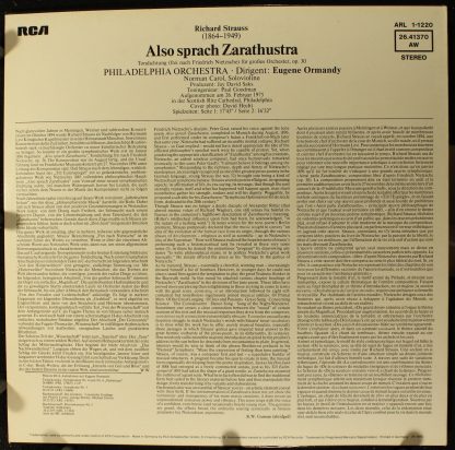 RCA Red Seal ARL1-1220 - Also Sprach Zarathustra - Image 2