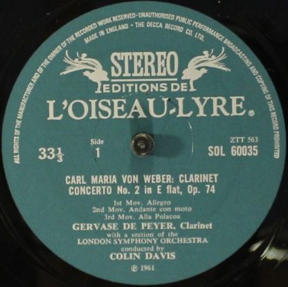 L'Oiseau-Lyre SOL 60035 - Clarinet And Orchestra - Two Romantic - Image 4