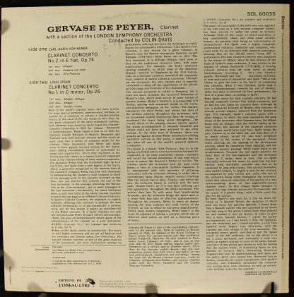 L'Oiseau-Lyre SOL 60035 - Clarinet And Orchestra - Two Romantic - Image 2