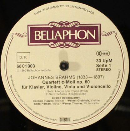 Bellaphon 68 01 003 - Klavierquartett Nr. 1 C-Moll Op. 15 / Klav - Image 6