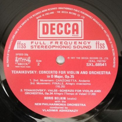 DECCA SXL 6854 - Violin Concerto / Valse-Scherzo - Image 4