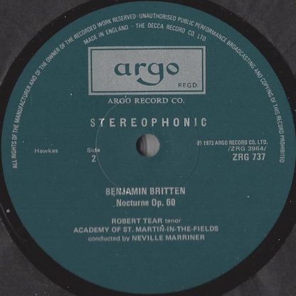 Argo ZRG 737 - Lieder Eines Fahrenden Gesellen / Nocturne - Image 6