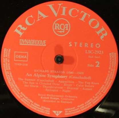 RCA Victor Red Seal LSC-2923 - Eine Alpensinfonie - Image 3