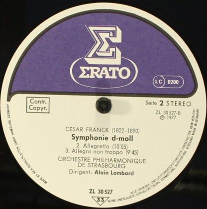 Erato ZL 30527 - Symphonie D-Moll - Image 4
