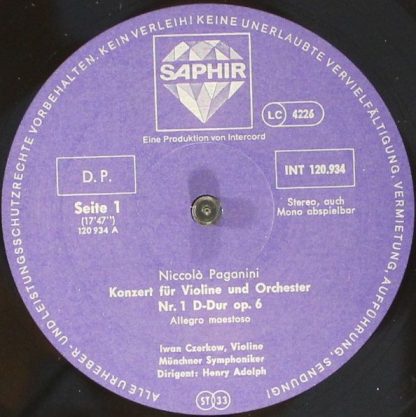 Saphir INT 120.934 - Konzert Für Violine Und Orchester Nr.1 D-Du - Image 4
