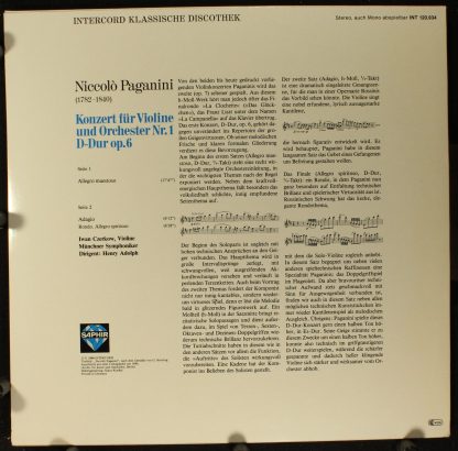 Saphir INT 120.934 - Konzert Für Violine Und Orchester Nr.1 D-Du - Image 2