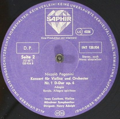 Saphir INT 120.934 - Konzert Für Violine Und Orchester Nr.1 D-Du - Image 3