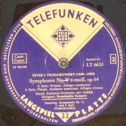 Telefunken LT 6624 - Symphonie Nr. V, e-moll, Op. 64 - Image 3