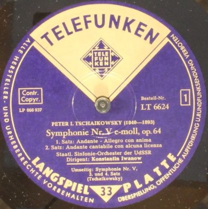 Telefunken LT 6624 - Symphonie Nr. V, e-moll, Op. 64 - Image 4