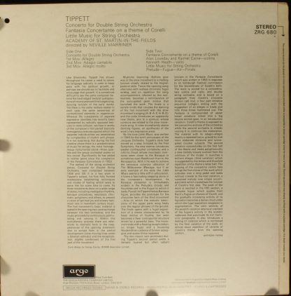 Argo ZRG 680 - Little Music For String Orchestra / Concerto For - Image 2