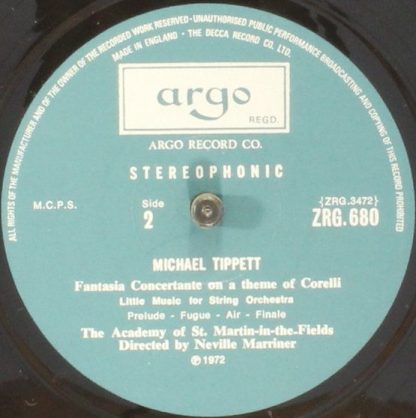 Argo ZRG 680 - Little Music For String Orchestra / Concerto For - Image 4