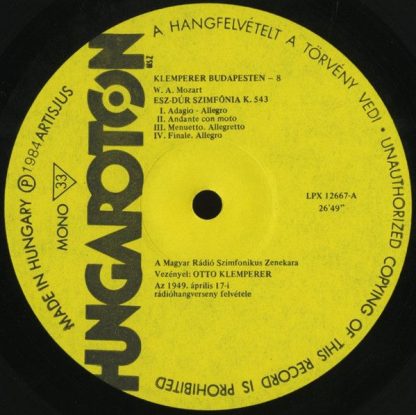 Hungaroton LPX 12667 - Symphony No. 39 In E Flat Major K.543 - S - Image 4
