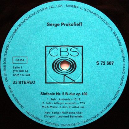 CBS S 72 607 - Sinfonie Nr. 5 - Image 2