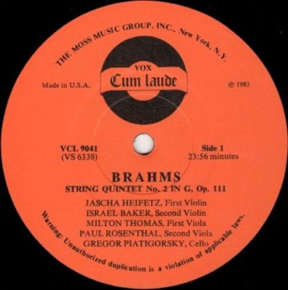 Vox Cum Laude VCL 9041 - Quintette In G, Op. 111 / Piano Trio In - Image 2