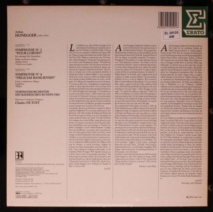 Erato NUM 75259 - Symphonie N˚ 2 "Pour Cordes" / Symphonie N˚ 4 - Image 2