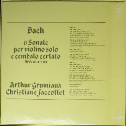 Philips 6769017 - 6 Sonatas For Violin And Harpsichord ( Bwv 101 - Image 2