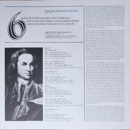 Philips 6769017 - 6 Sonatas For Violin And Harpsichord ( Bwv 101 - Image 3
