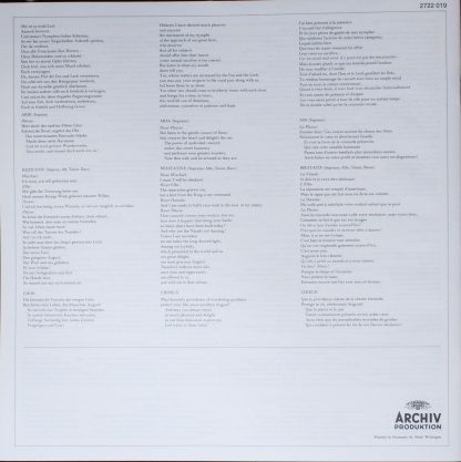 Archiv Produktion 2722 019 - Kantaten II - Cantatas II - Cantate - Image 4