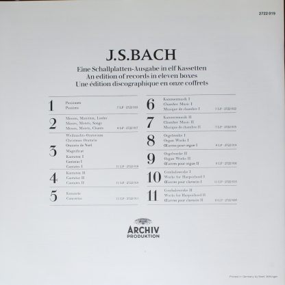 Archiv Produktion 2722 019 - Kantaten II - Cantatas II - Cantate - Image 6