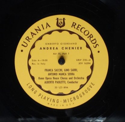Urania Records (3) URLP 218 - Andrea Chènier - Image 5