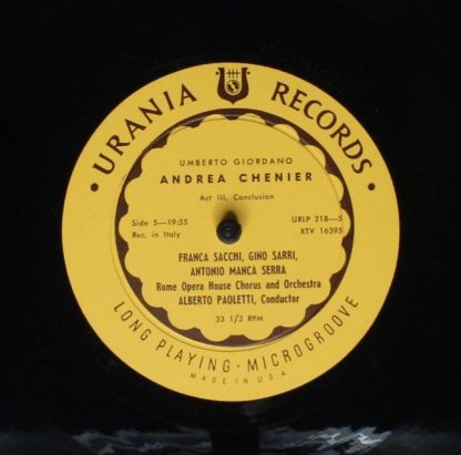 Urania Records (3) URLP 218 - Andrea Chènier - Image 7