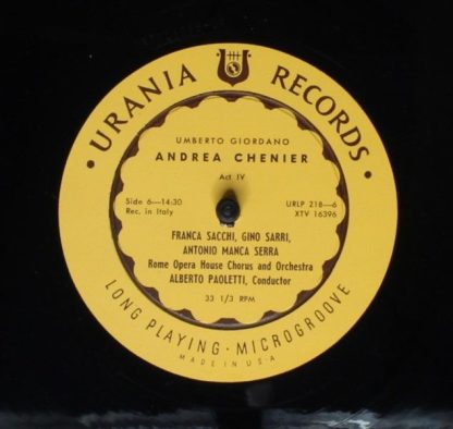 Urania Records (3) URLP 218 - Andrea Chènier - Image 9