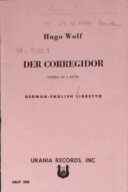 Urania Records (3) URLP-208 - Der Corregidor - Image 3