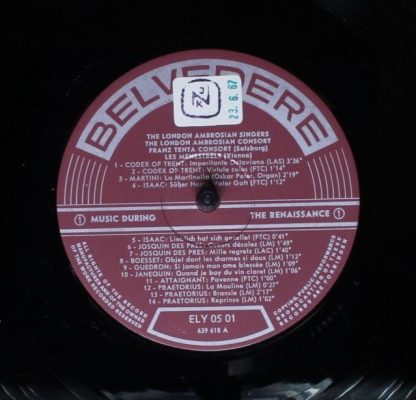 Belvedere ELY 0501 - La Musique Au Temps De La Renaissance En Al - Image 4