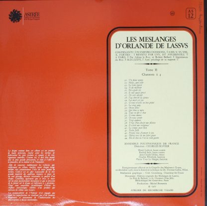 Astree AS 12 - Les Meslanges D'Orlande De Lassus - Tome II - Cha - Image 2