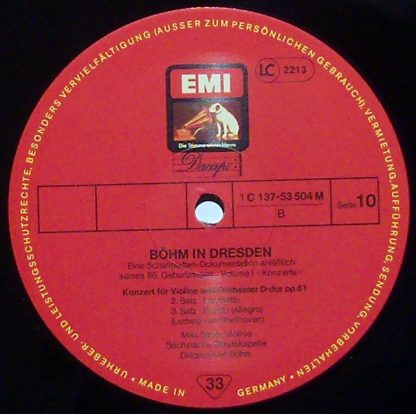 EMI 1C 137-53 500/04 - Böhm In Dresden - Volume I - Konzerte - Image 3