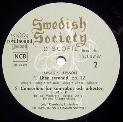 Swedish Society Discofil SLT 33187 - Violinkonsert, Sinfonia Nr. - Image 3