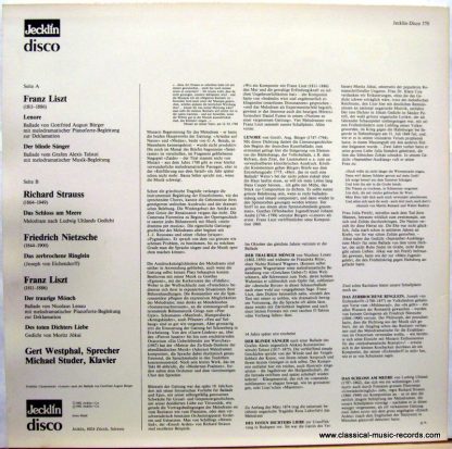 Jecklin-Disco 570 - Melodramen Von Liszt, Strauss Und Nietzsche - Image 2