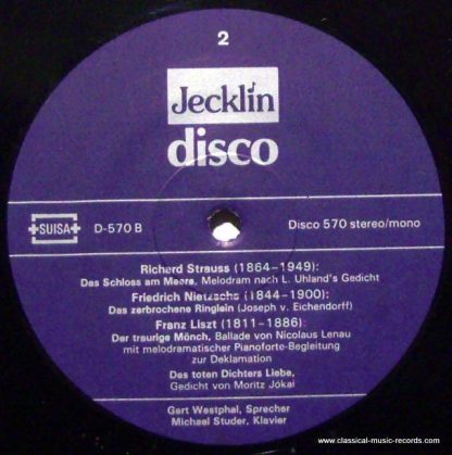 Jecklin-Disco 570 - Melodramen Von Liszt, Strauss Und Nietzsche - Image 3