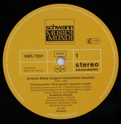 Schwann Musica Mundi VMS 720 - String Quartets - Image 3