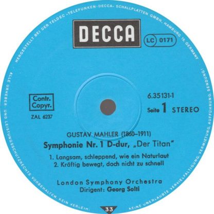 DECCA DK 11511/1-2 - Symphonie Nr. 1 »Der Titan« Symphonie Nr. 4 - Image 4