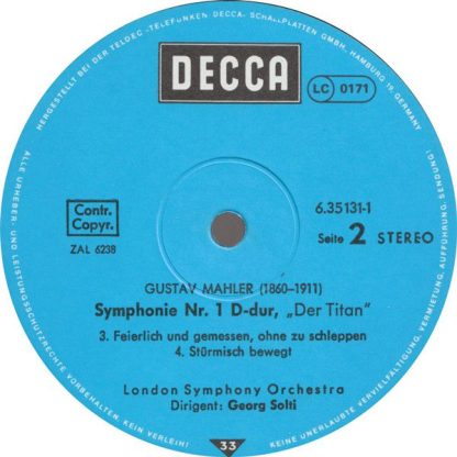 DECCA DK 11511/1-2 - Symphonie Nr. 1 »Der Titan« Symphonie Nr. 4 - Image 5