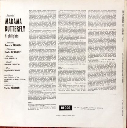 DECCA SXL 2202 - Madama Butterfly Highlights - Image 2