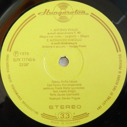 Hungaroton SLPX 11740 - Concerto For Violin And Oboe In D Minor - Image 5