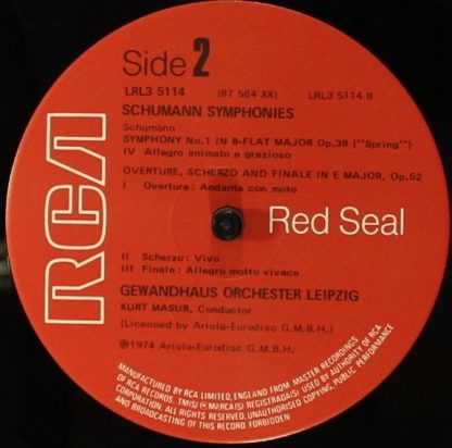 RCA LRL3 5114 - Schumann: The Four Symphonies - Image 3