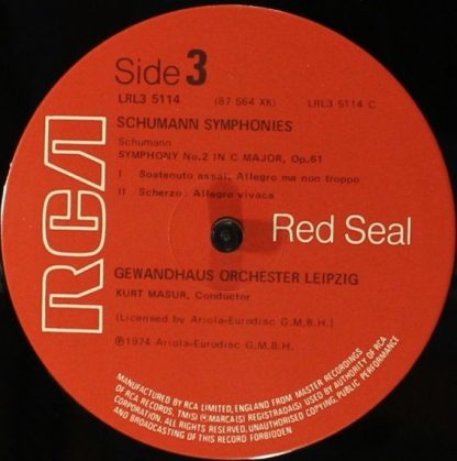 RCA LRL3 5114 - Schumann: The Four Symphonies - Image 4