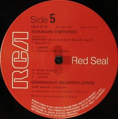 RCA LRL3 5114 - Schumann: The Four Symphonies - Image 6