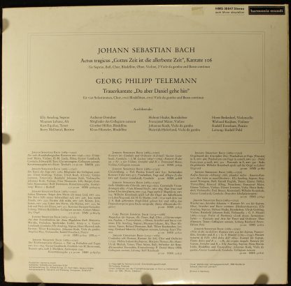 Harmonia Mundi HMS 30 847 - Actus Tragicus BWV 106 / Trauerkanta - Image 2