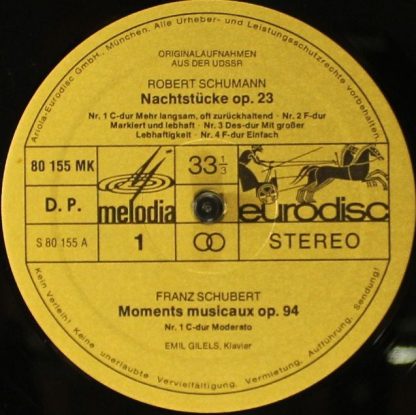 Eurodisc 80 155 PK - Nachtstücke Op. 23 / Moments Musicaux Op. 9 - Image 3