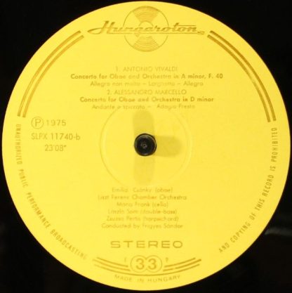 Hungaroton SLPX 11740 - Concerto For Violin And Oboe In D Minor - Image 3