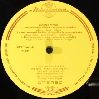 Hungaroton SLPX 11671 - Five Concerti For Recorder, Strings And - Image 3