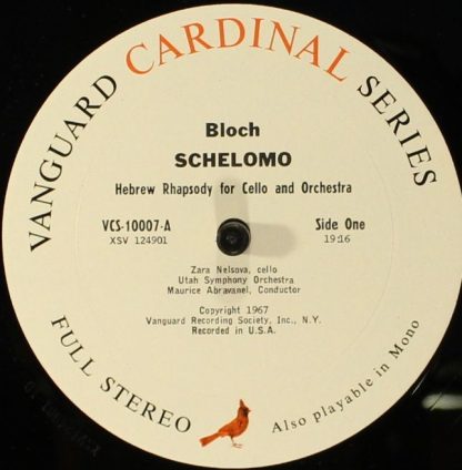 Vanguard VCS-10007 - Schelomo (Hebrew Rhapsody For Cello And Orc - Image 4