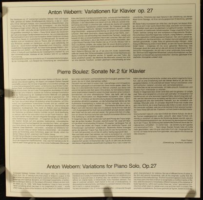 Deutsche Grammophon 2530 803 - Variationen Op. 27 (1936) / Sonat - Image 7