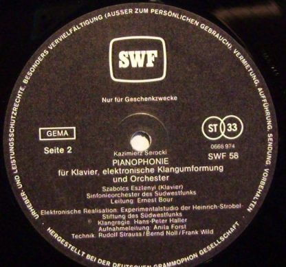 Südwestfunk SWF 58 - Liturgische Sinfonie / Pianophonie - Image 3