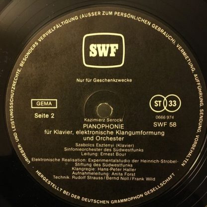 Südwestfunk SWF 58 - Liturgische Sinfonie / Pianophonie - Image 4