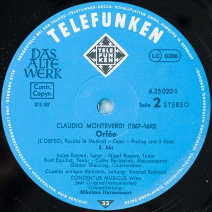 Telefunken SKH 21/1-3 - L'Orfeo, Favola In Musica - Image 4